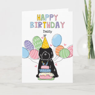 Black Tibetan Terrier Dog Birthday Party Card