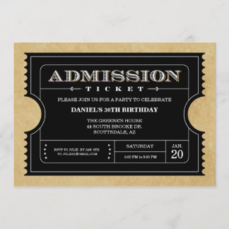 Black Ticket Invitations