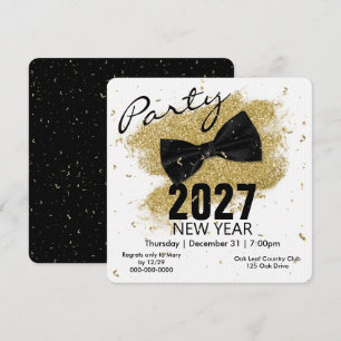 Black Tie 2027 New Years Party  Invitation