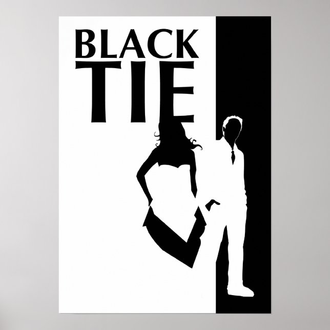 black tie affair : man & woman silhouette poster (Front)