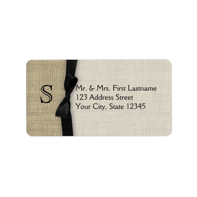 Black Tie and Burlap Label (Front)