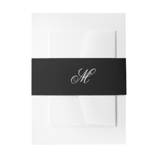 Black Tie | Black White | Belly Band Invitation Belly Band
