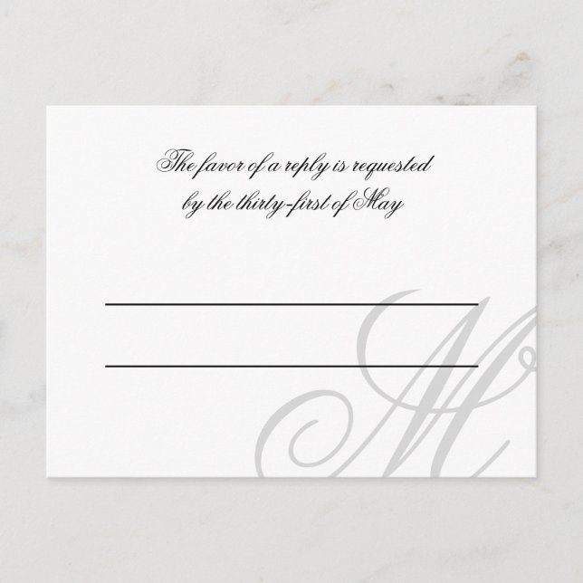 Black Tie | Black White | RSVP Postcard (Front)