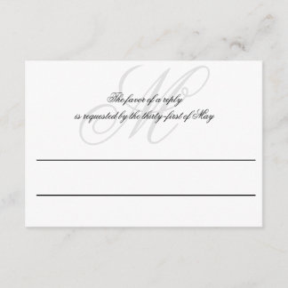 Black Tie | Black White | Wedding RSVP Card