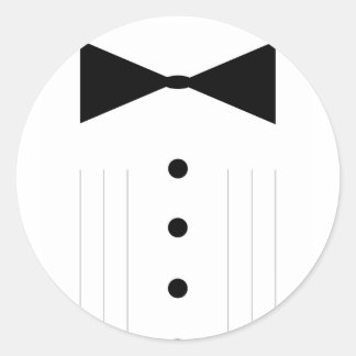 black tie bowtie tuxedo classic round sticker