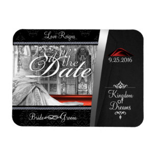 Black Tie Diamond Save the Date Magnet