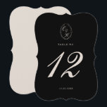 Black Tie Die-Cut Wedding Table Number<br><div class="desc">Black Tie Wedding die-cut table number designed for a chic and timeless luxury reception. This elegant black classic table number reflects the quiet luxury and old money aesthetic loved by sophisticated brides planning formal estate or black-tie celebrations. Perfect for refined reception seating. Style with linen runners, candlelight centerpieces, or calligraphy...</div>