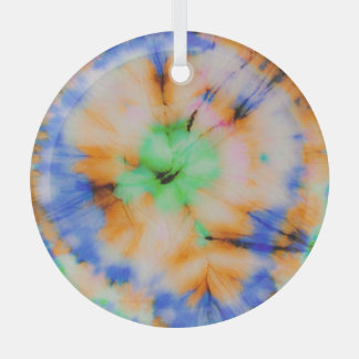 Black Tie Dye, Grungy Vintage. Glass Tree Decoration