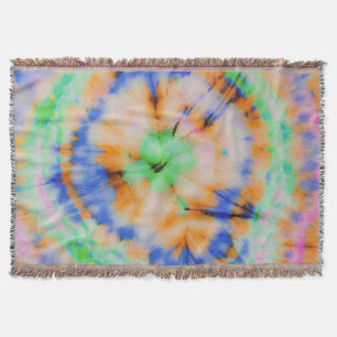 Black Tie Dye, Grungy Vintage. Throw Blanket