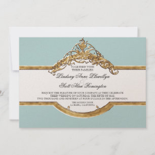 Black Tie Elegance 2, Golden Wedding Invitations
