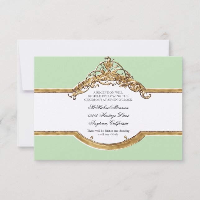 Black Tie Elegance 2, Golden Wedding Reception Invitation (Front)