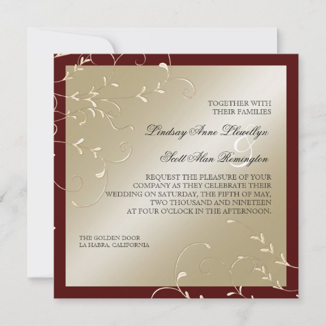Black Tie Elegance Champagne Wine Wedding Cards (Front)