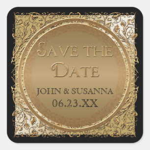 Black Tie Elegance, Save the Date Sticker or Seal