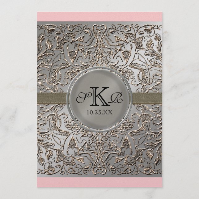Black Tie Elegance, Silver Wedding Dinner Menu (Front)