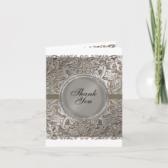 Black Tie Elegance, Thank You Notes Cards (Front)