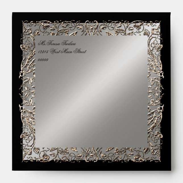 Black Tie Elegance Wedding Matching Envelope (Front)