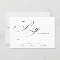 Black Tie Formal Elegant Calligraphy Wedding