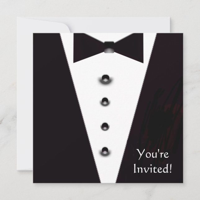 Black Tie Formal Event Invitation (Front)