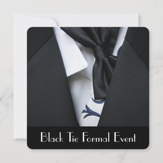Black Tie Formal Event Party Invitation (Front)