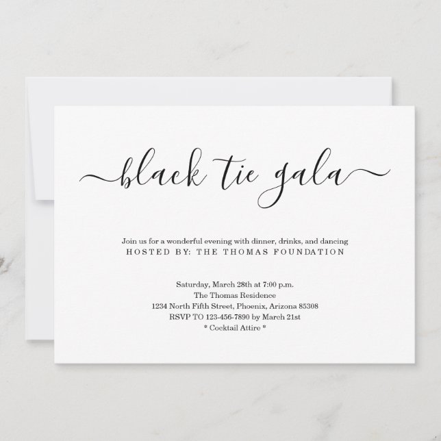 Black Tie Gala Invitation (Front)