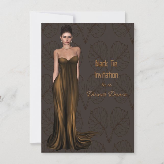 Black Tie Invitation for Dance & Dinner (Front)