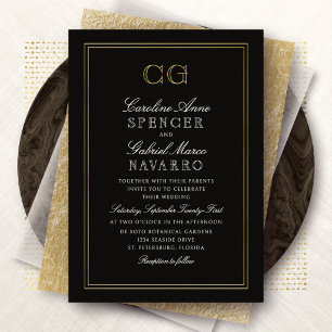 Black Tie Luxury Monogram Wedding