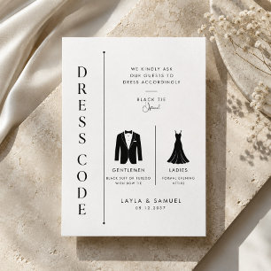 Black Tie Optional Wedding Dress Code  Enclosure Card