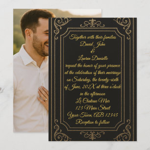Black Tie Photo Wedding Invitation