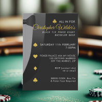Black Tie Poker Night Bachelor Party Invitation