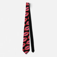 Black Tie Red Voluptuous Large RED Lips