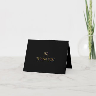 Black Tie Royal Regency | Luxury Black and Gold Thank You Card