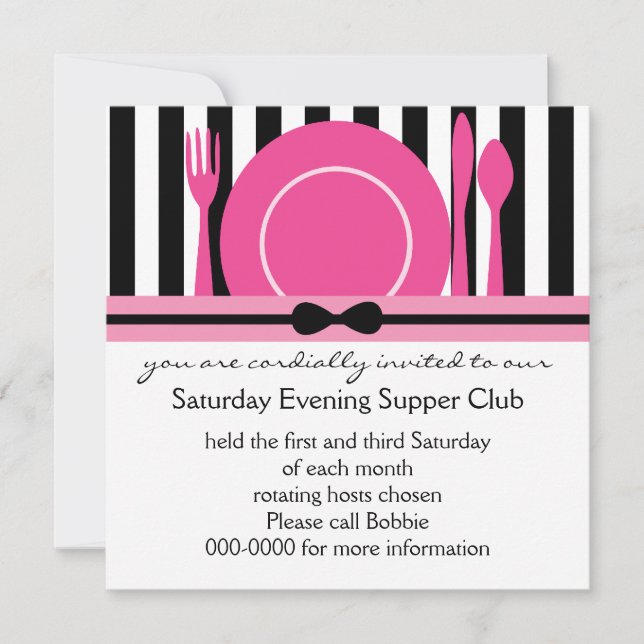Black Tie Supper Club Invitation (Front)