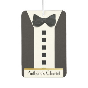 Black Tie Tuxedo 🎩 Funny Monogram Car Air Freshener