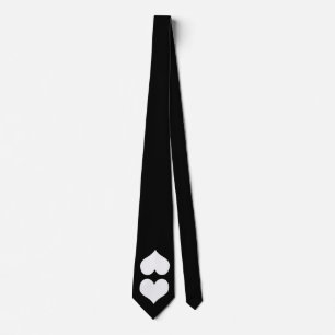Black Tie W/White Twin Heart