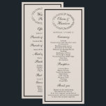 Black Tie Wedding Classic Program Card<br><div class="desc">Black Tie Wedding program card designed for a chic and timeless luxury ceremony. This elegant black classic program reflects the quiet luxury and old money aesthetic loved by sophisticated brides planning formal estate or evening weddings. Perfect for guiding guests through your ceremony order. Style with silk ribbons, linen seating, or...</div>