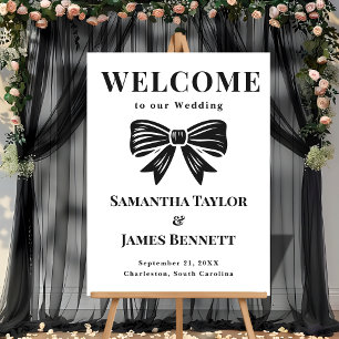Black Tie Wedding Entrance Board Welcome Acrylic Sign