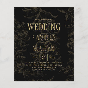 Black Tie Wedding Theme Vintage Gold Damask Flyer