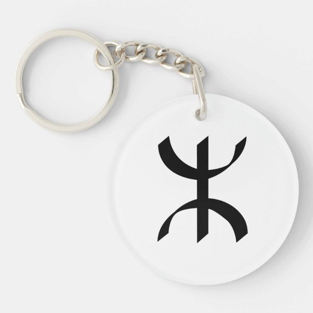 Black TIFINAGH - Berber Tifinagh - Amazigh Tifinag Key Ring (Front)