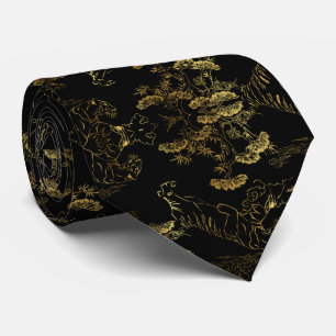 Black Tiger Straw Tie