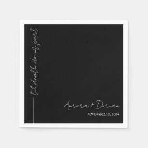 Black Til Death Minimal Wedding Napkin
