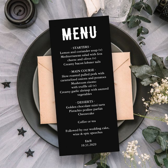 Black Til Death Wedding Menu (Black Til Death Wedding Menu
)