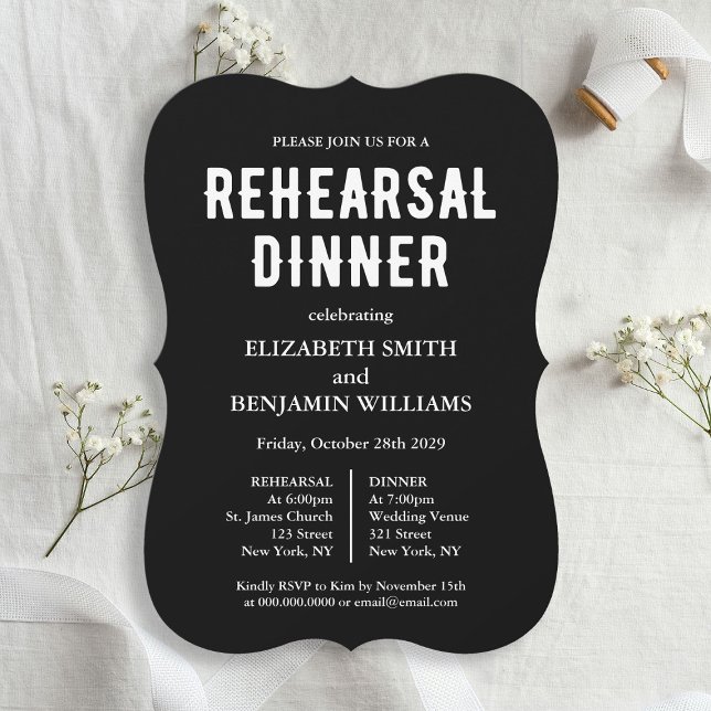 Black Til Death Wedding Rehearsal Dinner Invitation (Black Til Death Wedding Rehearsal Dinner Invitation
)