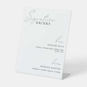 Black Timeless Calligraphy Signature Drinks Sign