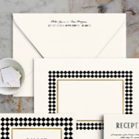Black Timeless Chequerboard Printed Return Address