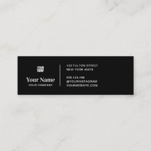 Black tiny business logo simple modern minimalist mini business card