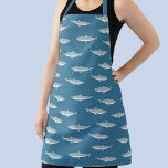 Black Tipped Reef Shark Apron<br><div class="desc">A fun and not particularly sinister black-tipped reef shark design, perfect for anyone who loves the ocean and underwater wildlife. Great for divers, snorkellers, marine biologists, sailors and those who love sea fishing. Original art by Nic Squirrell.</div>