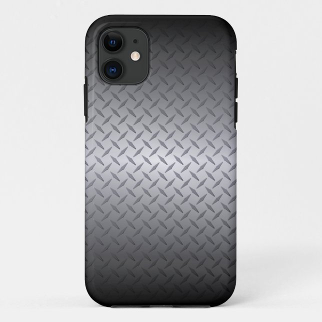 Black to Bright Steel Fade Diamondplate Background Case-Mate iPhone Case (Back)