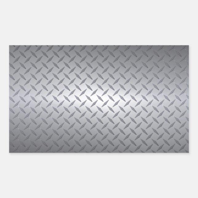 Black to Bright Steel Fade Diamondplate Background Rectangular Sticker (Front)