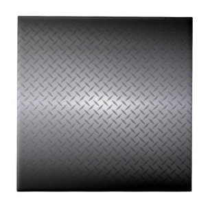 Black to Bright Steel Fade Diamondplate Background Tile