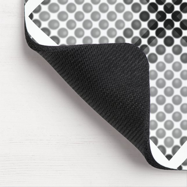 Black to grey balls or holes, cross-aligned square mouse pad (Corner)